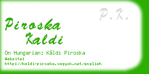 piroska kaldi business card